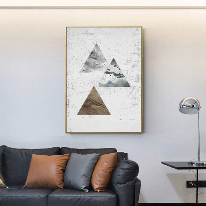 Vintage Abstract Geometric - Canvas Wall Art Painting | Bowlift