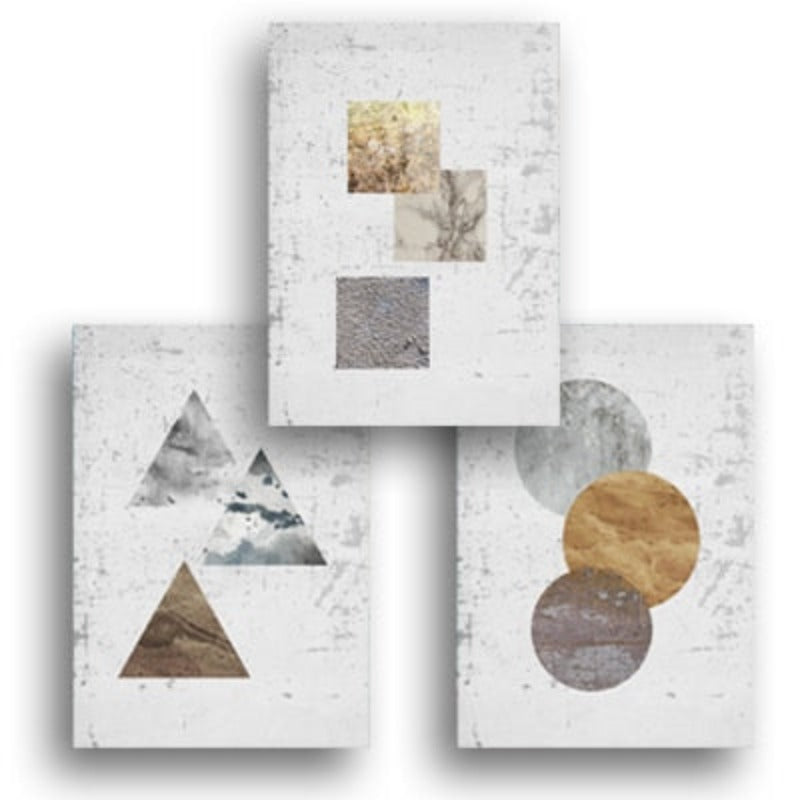 Vintage Abstract Geometric - Canvas Wall Art Painting | Bowlift