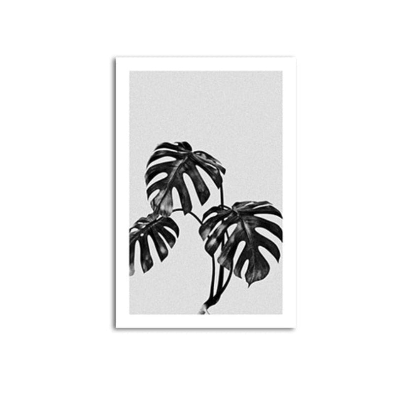 Modern Palm Coconut Tree Prints Black - Canvas Wall Art Painting | Bowlift