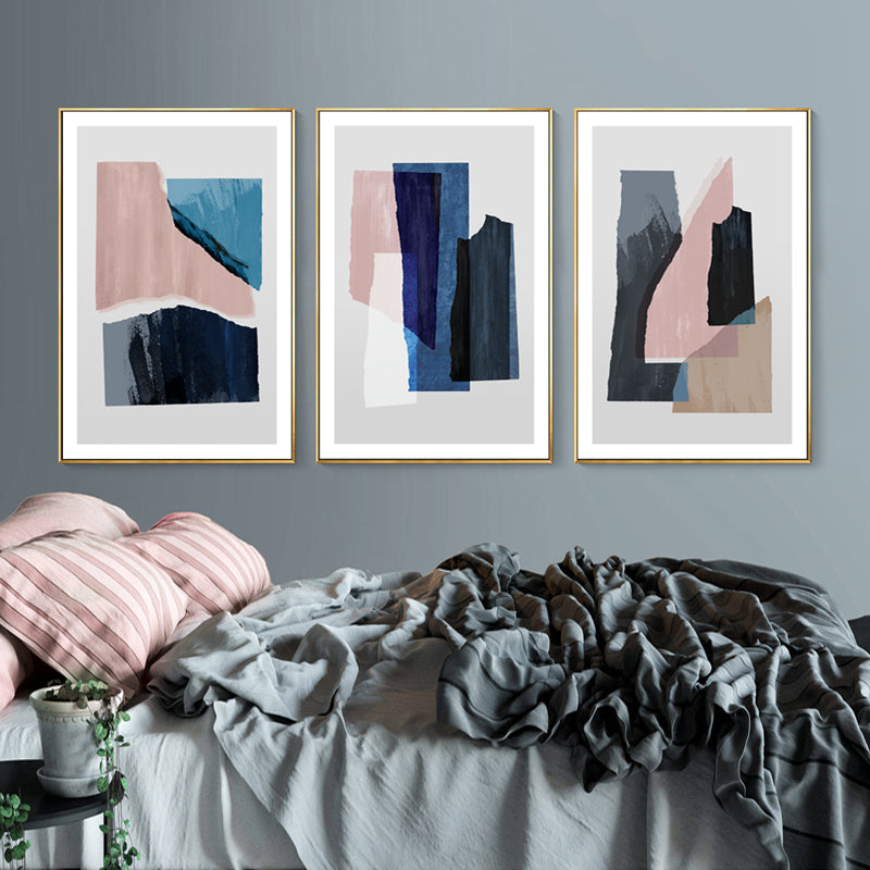 Marble Blue Pink Prints - Canvas Wall Art Painting | Bowlift