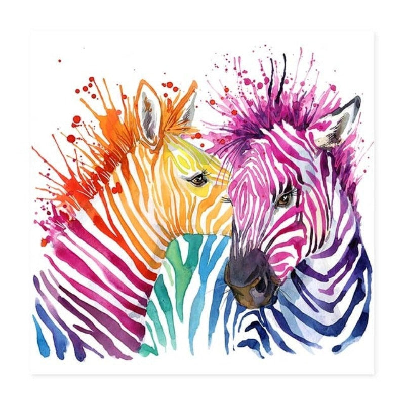 Vivid African Zebras - Canvas Wall Art Painting | Bowlift