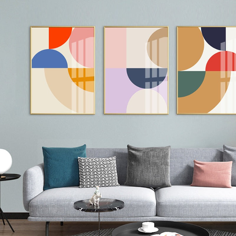 Geometric Color Block Poster and Prints - Canvas Wall Art Painting | Bowlift