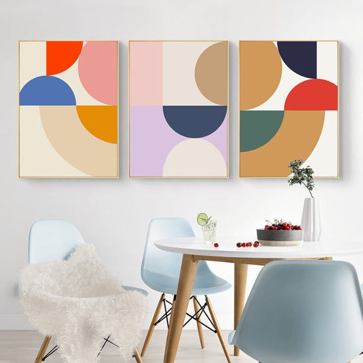 Geometric Color Block Poster and Prints - Canvas Wall Art Painting | Bowlift