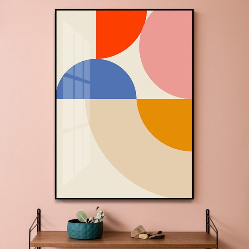 Geometric Color Block Poster and Prints - Canvas Wall Art Painting | Bowlift