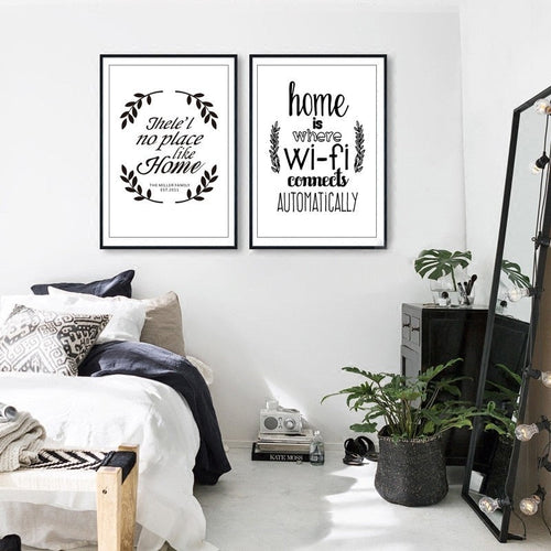 Home Quotes Minimalist Nordic  - Canvas Wall Art Painting | Bowlift