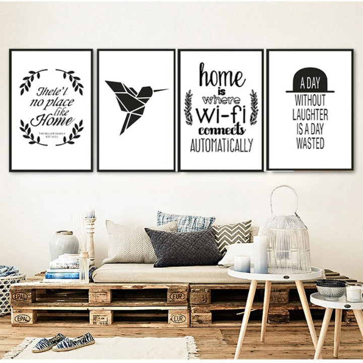 Home Quotes Minimalist Nordic  - Canvas Wall Art Painting | Bowlift