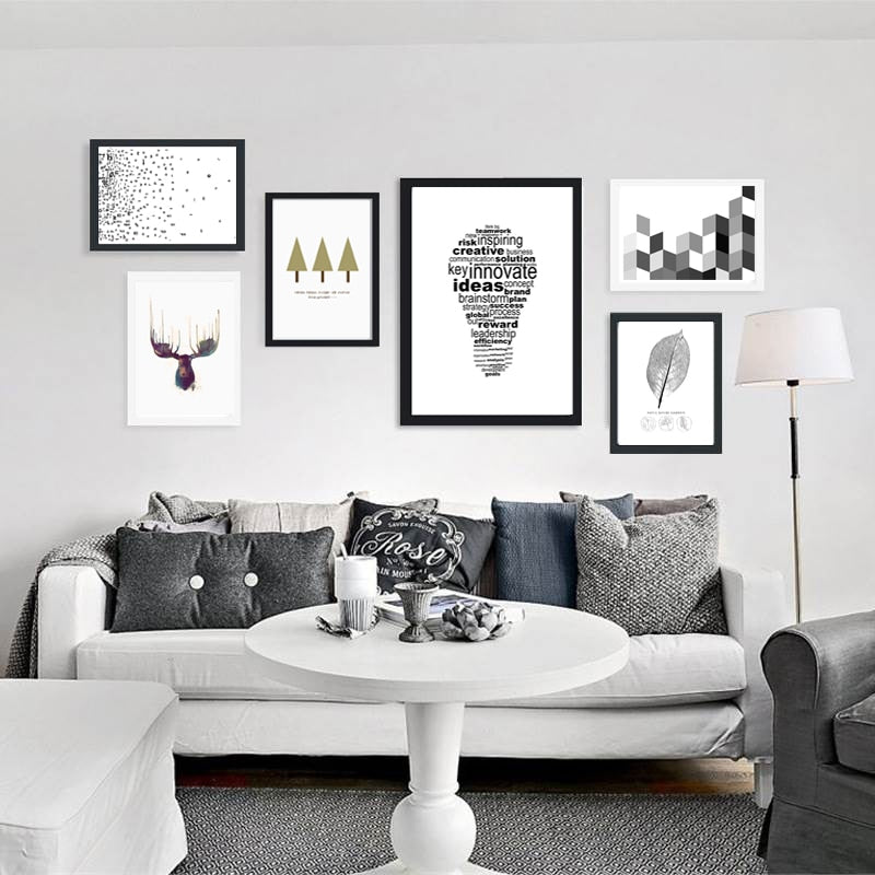 Deer Art Geometric - Canvas Wall Art Painting | Bowlift