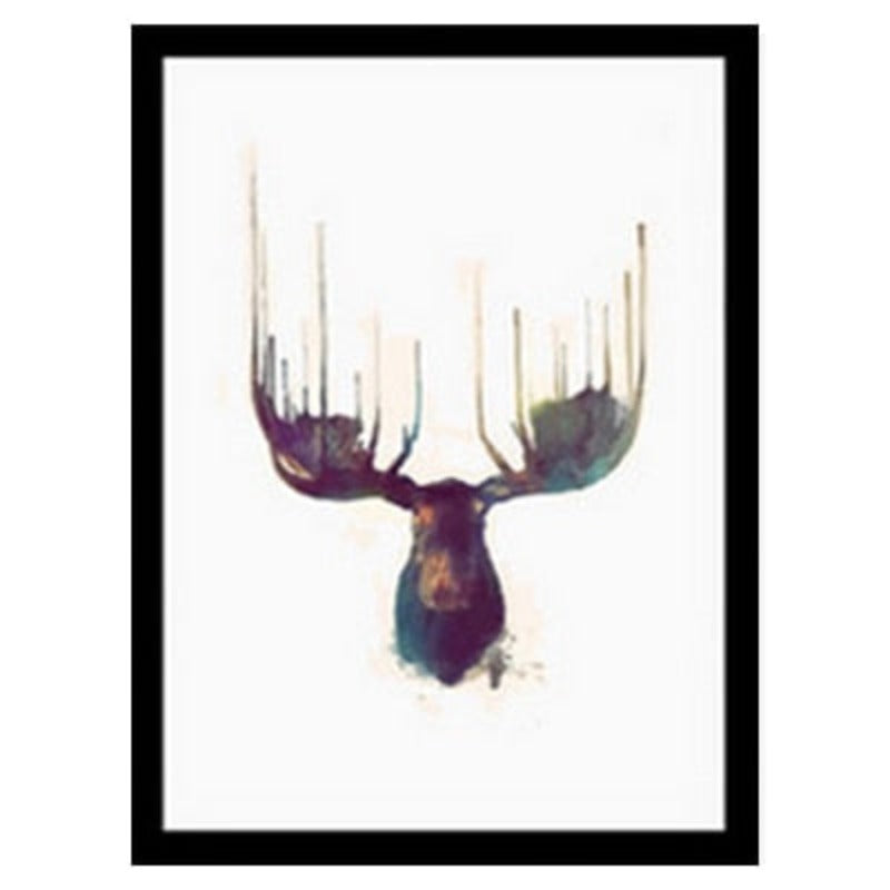 Deer Art Geometric - Canvas Wall Art Painting | Bowlift