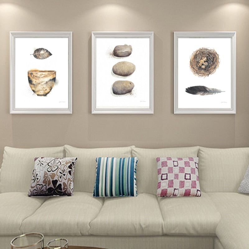 Vintage Abstract Beautiful Feather - Canvas Wall Art Painting | Bowlift