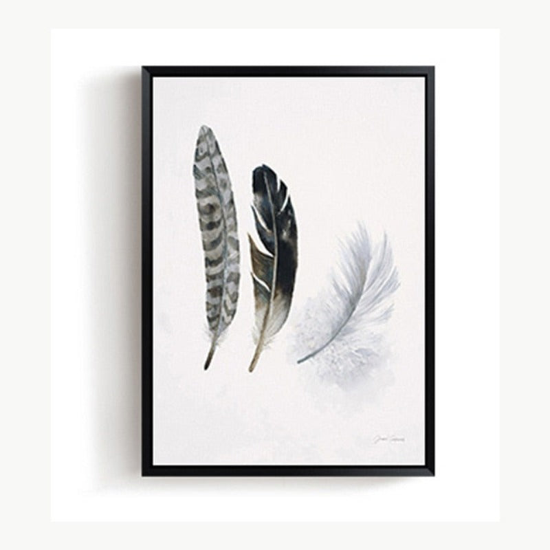 Vintage Abstract Beautiful Feather - Canvas Wall Art Painting | Bowlift