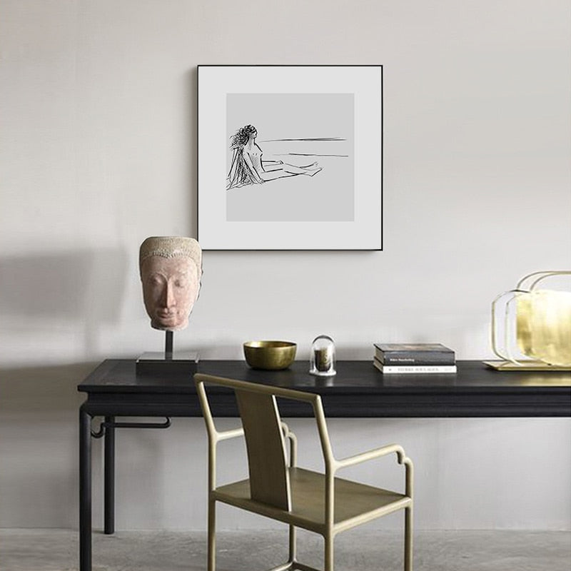 Geometric Europe Figure - Canvas Wall Art Painting | Bowlift