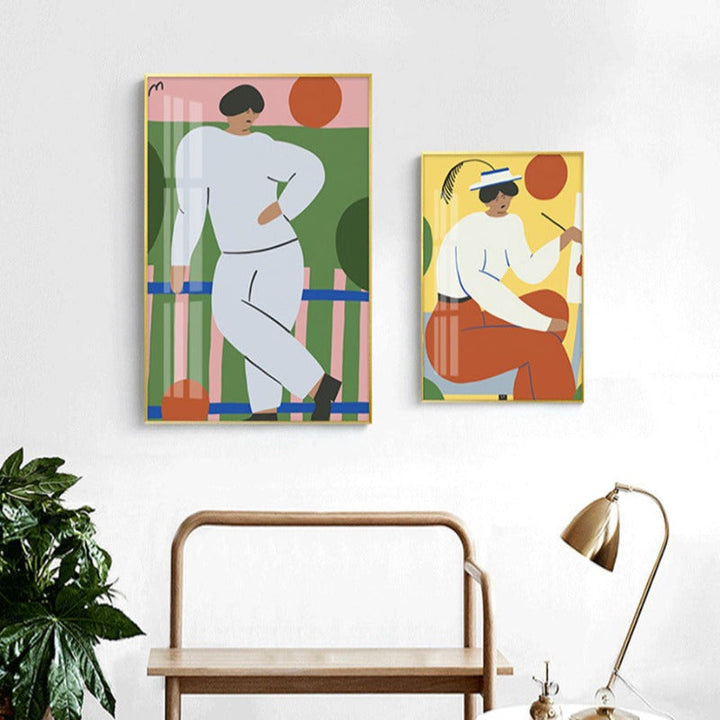 Flowers Drawing Abstract  - Canvas Wall Art Painting | Bowlift