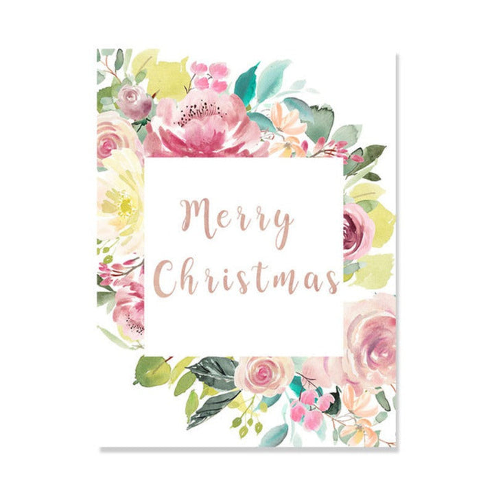 Floral Welcome Sign Poster - Canvas Wall Art Painting | Bowlift