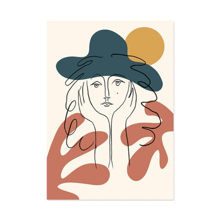Scandinavia Abstract Figure Plants Pictures Wall Art - Canvas Wall Art Painting | Bowlift