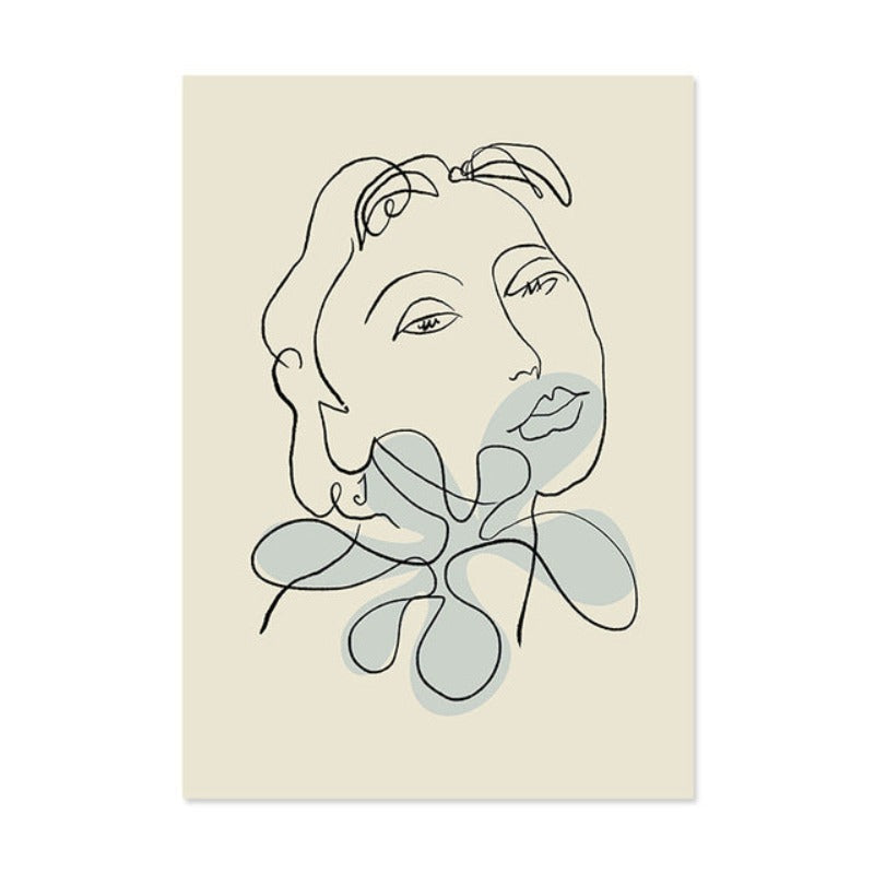 Scandinavia Abstract Figure Plants Pictures Wall Art - Canvas Wall Art Painting | Bowlift