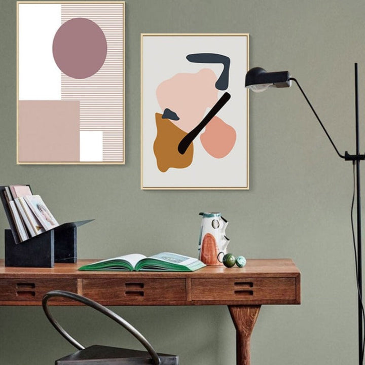 Abstract Warm Geometric Designs - Canvas Wall Art Painting | Bowlift