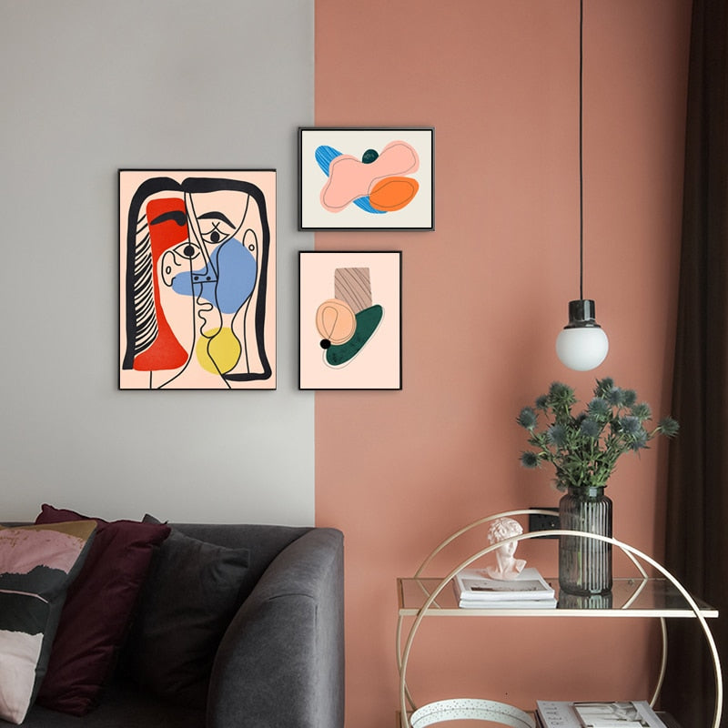 Modern Scandinavia Abstract Figure - Canvas Wall Art Painting | Bowlift