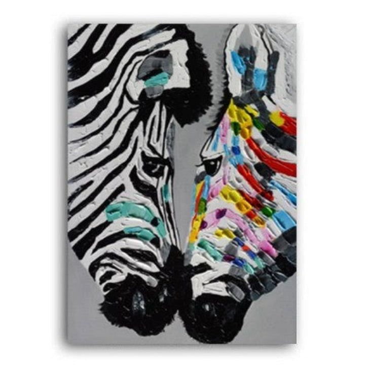 Modern Colorful Zebra Animals - Canvas Wall Art Painting | Bowlift