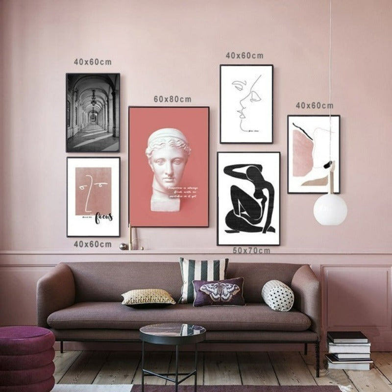 Nordic Abstract Line Character - Canvas Wall Art Painting | Bowlift