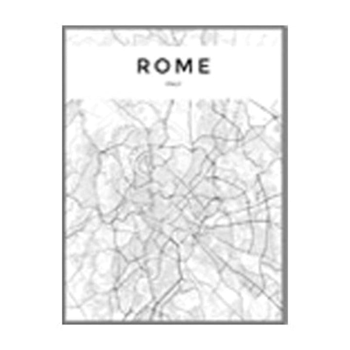 Modern City Maps Travel Contour - Canvas Wall Art Painting | Bowlift