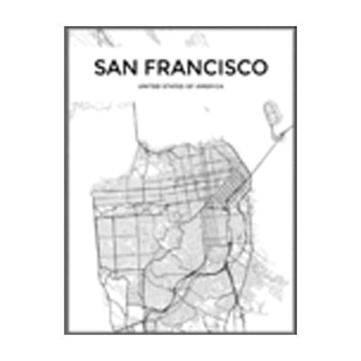 Modern City Maps Travel Contour - Canvas Wall Art Painting | Bowlift