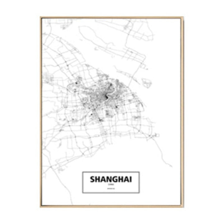 Modern City Maps Travel Contour - Canvas Wall Art Painting | Bowlift