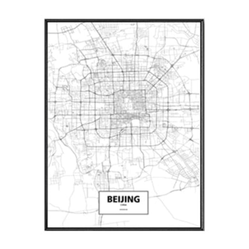Modern City Maps Travel Contour - Canvas Wall Art Painting | Bowlift
