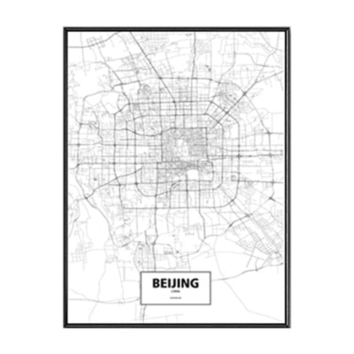 Modern City Maps Travel Contour - Canvas Wall Art Painting | Bowlift