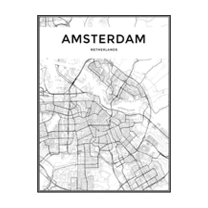 Modern City Maps Travel Contour - Canvas Wall Art Painting | Bowlift