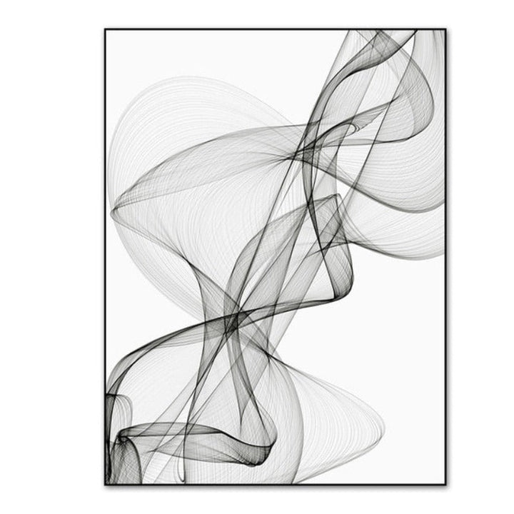 Abstract Wavy Lines Pattern - Canvas Wall Art Painting | Bowlift