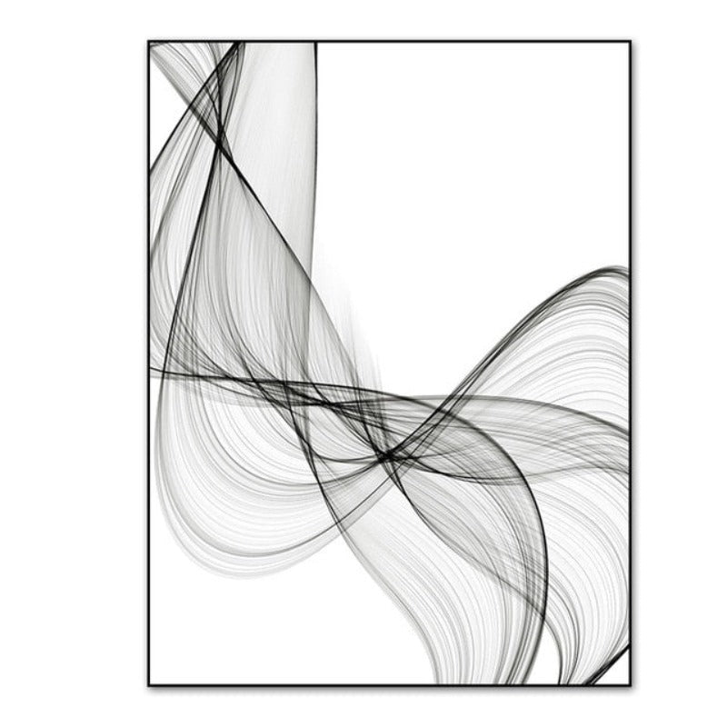 Abstract Wavy Lines Pattern - Canvas Wall Art Painting | Bowlift