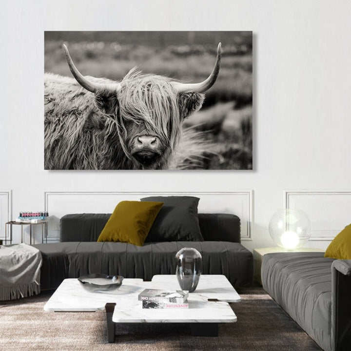 Scottish Highland Catt Cow Yak Animal Poster Wall Art - Canvas Wall Art Painting | Bowlift