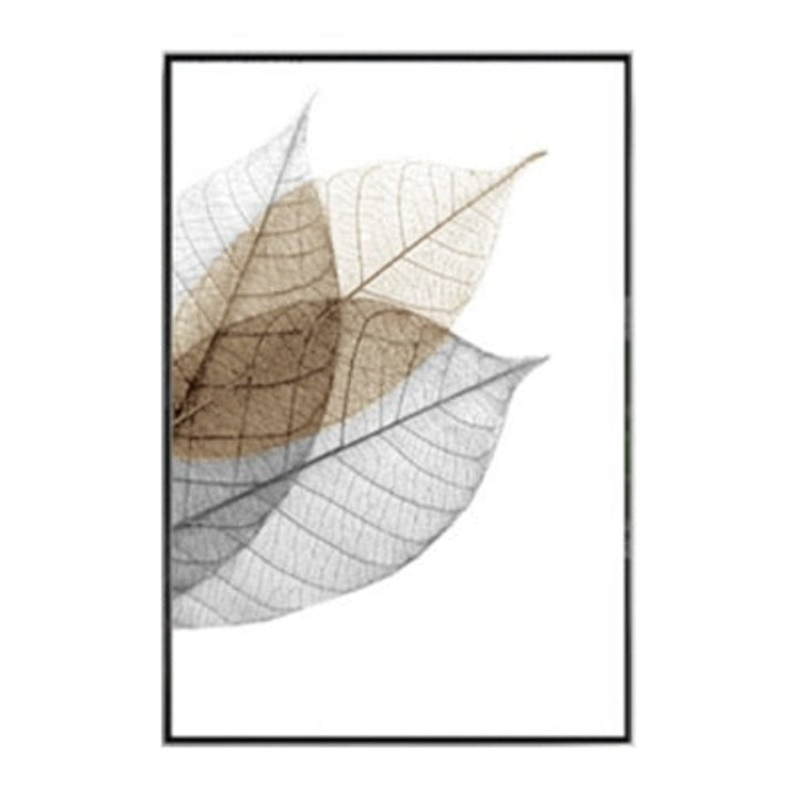 Scandinavian Abstract Transparent Leaves - Canvas Wall Art Painting | Bowlift