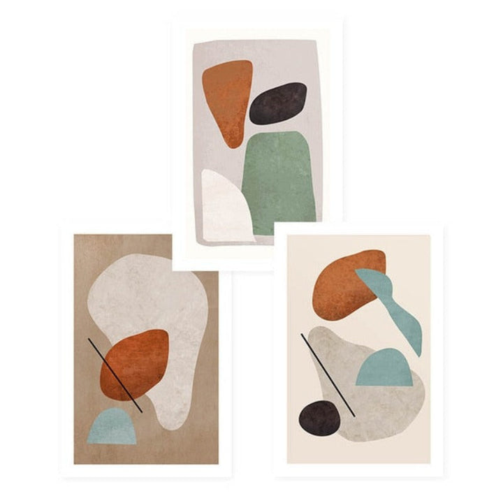 Modern Burnt Orange Abstract Geometric - Canvas Wall Art Painting | Bowlift