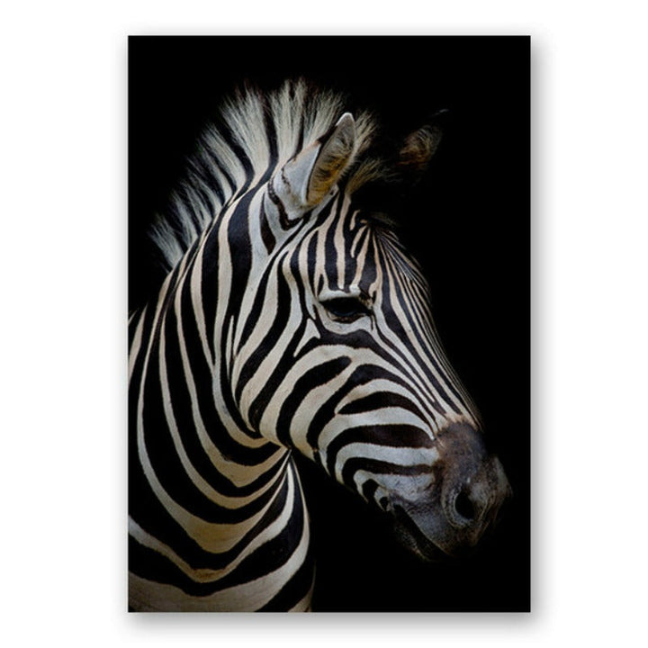Nature Wildlife Africa Wild Animals Black White  - Canvas Wall Art Painting | Bowlift