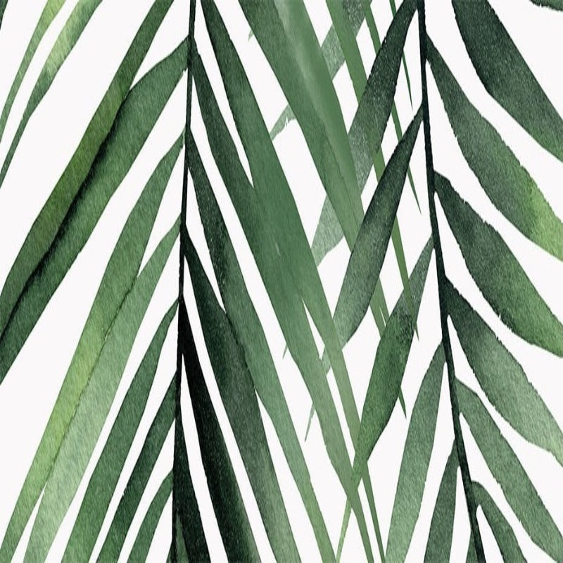 Watercolor Green Tropical Plants - Canvas Wall Art Painting | Bowlift