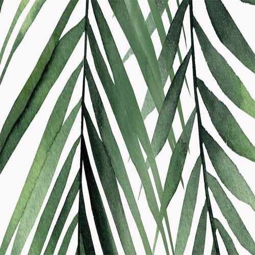 Watercolor Green Tropical Plants - Canvas Wall Art Painting | Bowlift