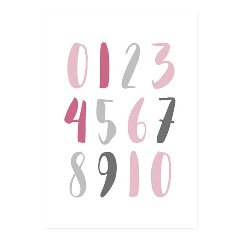 Modern Rainbow Alphabet Nursery  - Canvas Wall Art Painting | Bowlift