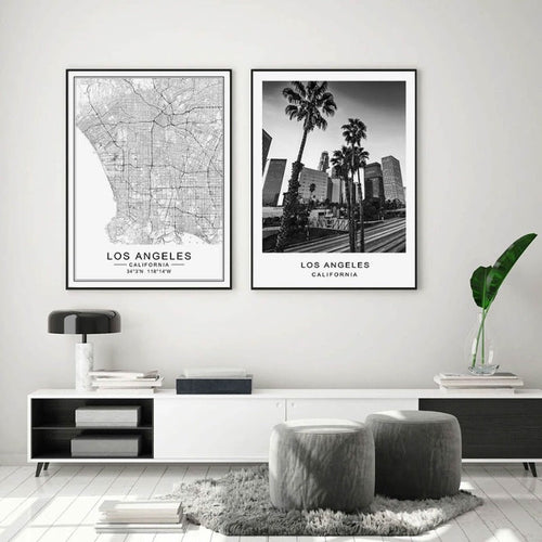 Los Angeles City Map Modern Building Landscape | Bowlift