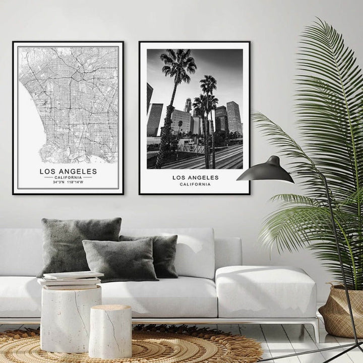 Los Angeles City Map Modern Building Landscape | Bowlift