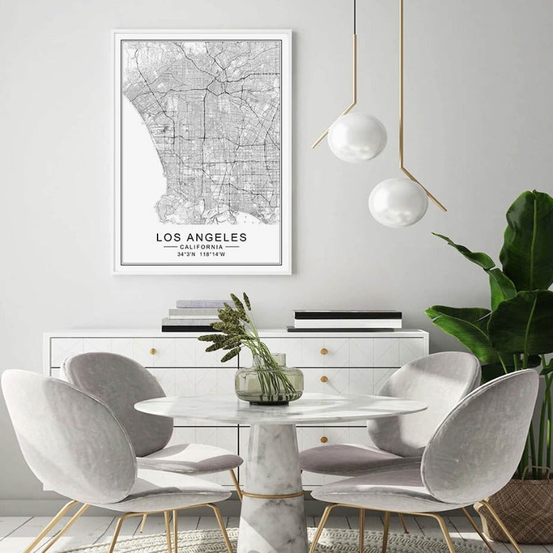 Los Angeles City Map Modern Building Landscape | Bowlift