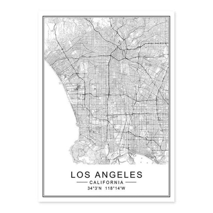Los Angeles City Map Modern Building Landscape | Bowlift
