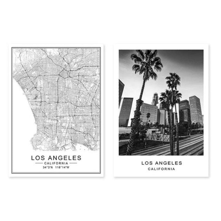 Los Angeles City Map Modern Building Landscape | Bowlift
