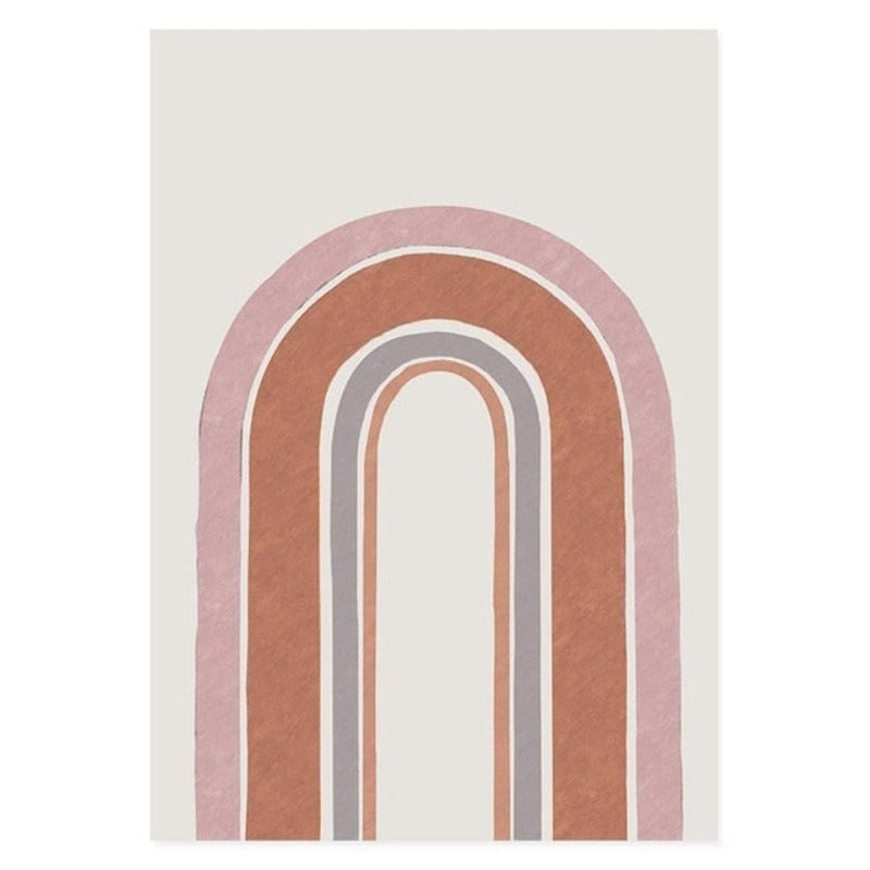 Mid-Century Modern Abstract Gallery Burnt Orange - Canvas Wall Art Painting | Bowlift