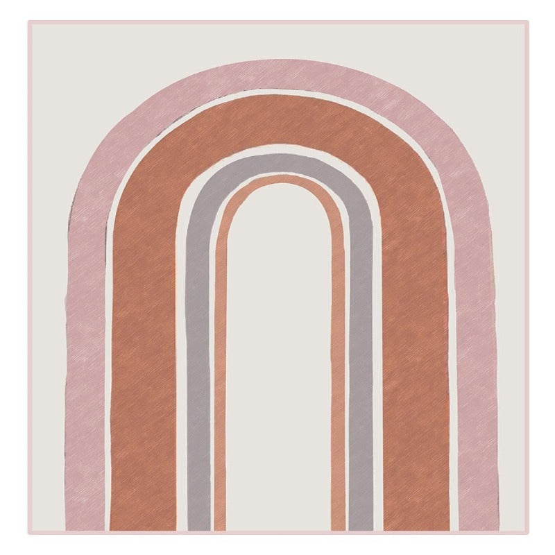Mid-Century Modern Abstract Gallery Burnt Orange - Canvas Wall Art Painting | Bowlift