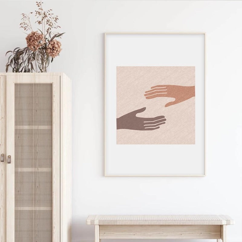 Mid-Century Modern Abstract Gallery Burnt Orange - Canvas Wall Art Painting | Bowlift
