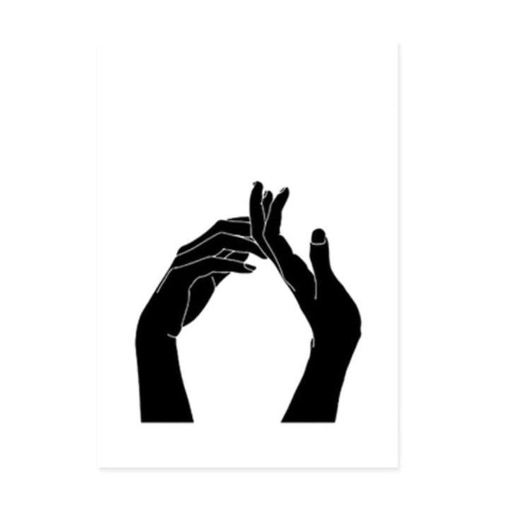 Hands Line Minimalist - Canvas Wall Art Painting | Bowlift