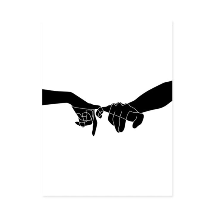 Hands Line Minimalist - Canvas Wall Art Painting | Bowlift