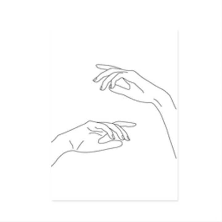 Hands Line Minimalist - Canvas Wall Art Painting | Bowlift
