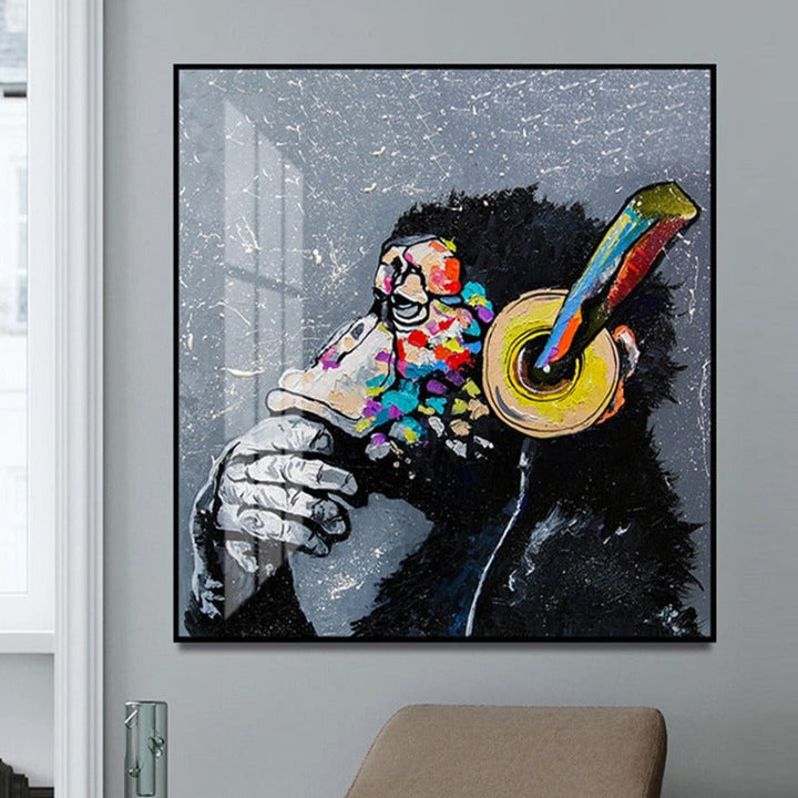 Thinking Monkey - Canvas Wall Art Painting | Bowlift